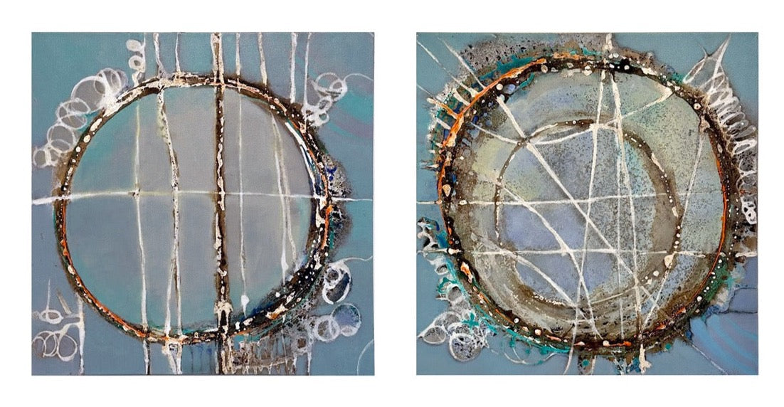 Sea Tunnels 1-2 (Dipthyc) (18 x 18 each) - Mabel Hernández Aldana