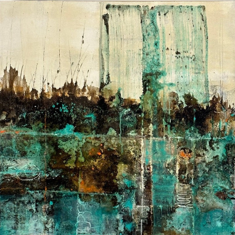 The Clear Spring Water (24x24) - Mabel Hernández Aldana